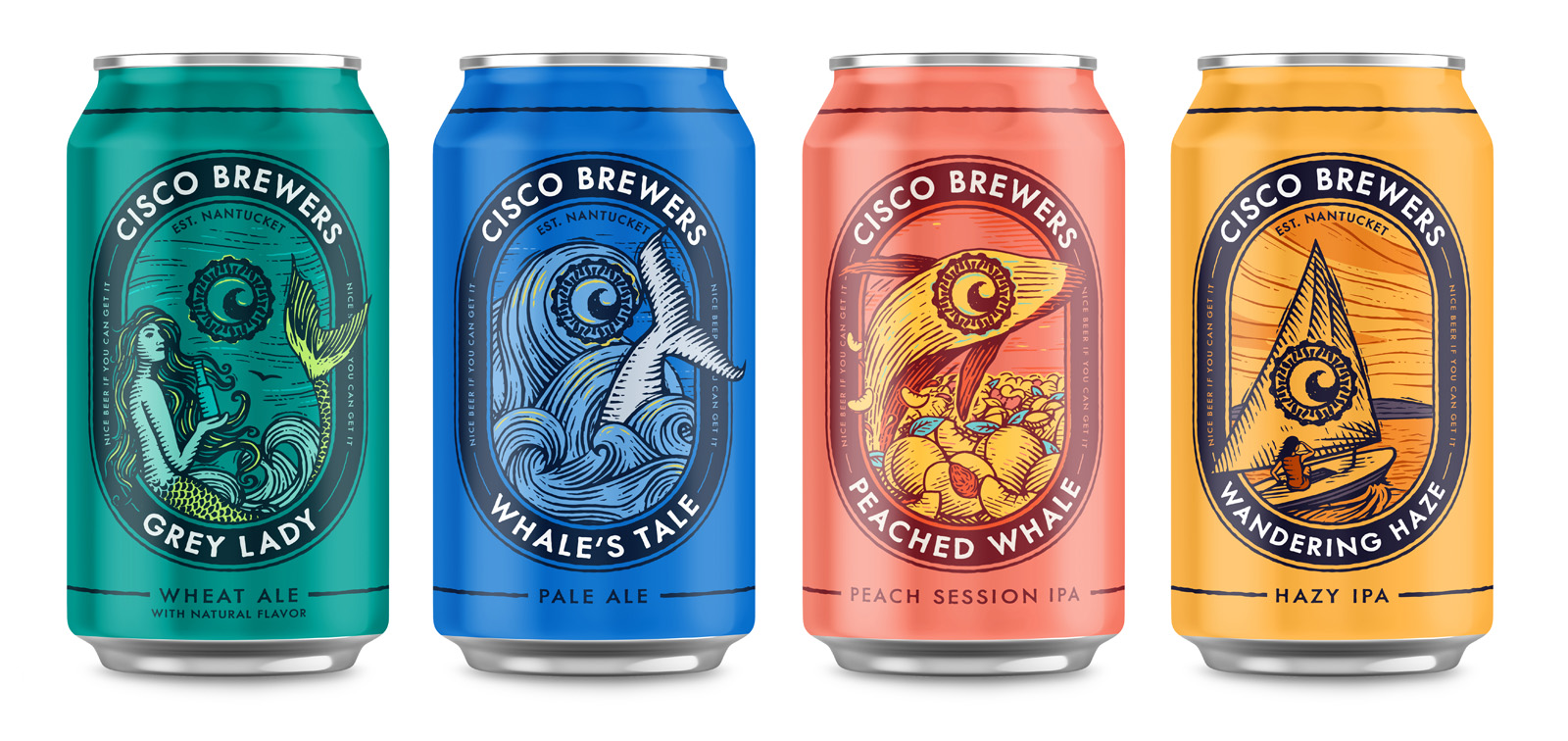 國際包裝設計分享|CISCO BREWERS LABELS ILLUSTRATED 啤酒包裝設計欣賞